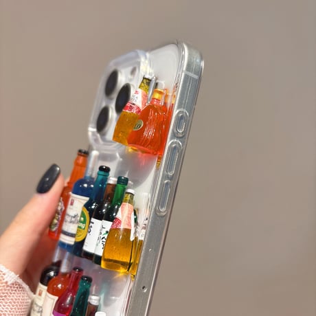 酒ボトル iPhone16/16proケース かわいい iPhone15plus/14pro/13カバー 頑丈個性ファッション [M5401]