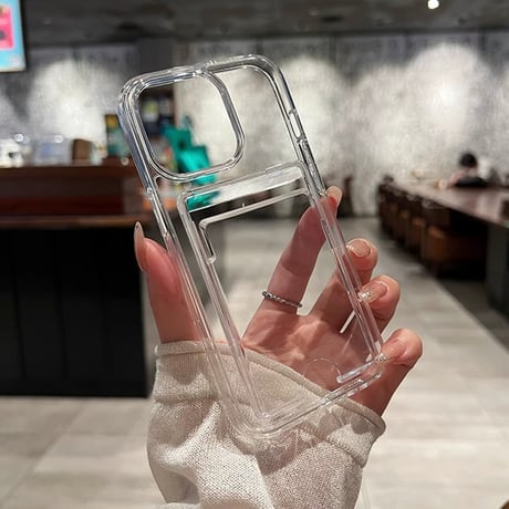 iPhone16/16Proケース カード収納 クリアiPhone15plus/14/13proケース 黄ばまない シンプル 高品質 [M4624]