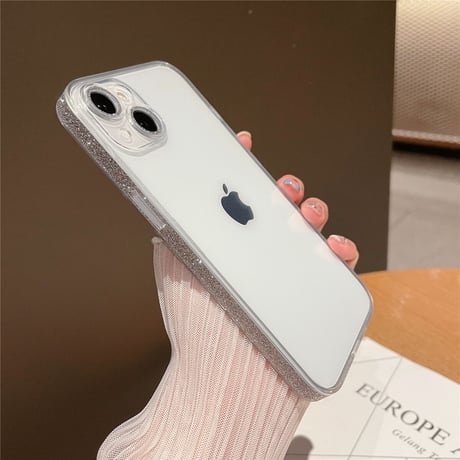 【iPhone16対応】ラメ入り枠 iphone15Pro/14/13/12promaxカバー  キラキラ シンプル オシャレカメラレンズカバー  全面保護 高品質 薄型 黄ばまない[M1877]