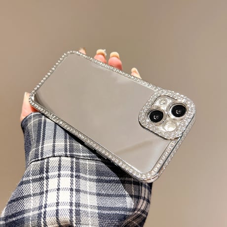 ダイヤ 鏡 iPhone16Pro/16ケース 大人可愛い iPhone15pro/14/13/12カバー キラキラ ギフトに最適 [M4707]
