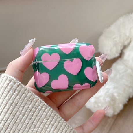 ピンクハート柄 Airpods Pro3ケース キュート Airpods4/3ケース  AirpodsPro2/Pro1カバー ガールズに人気 可愛すぎ [M5868]