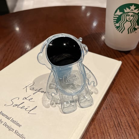 宇宙飛行士 透明スマホグリップ   可愛い卓上スタンド スマホリング  落下防止    便利多機能 クリア艶あり 使いやすい[M2122]