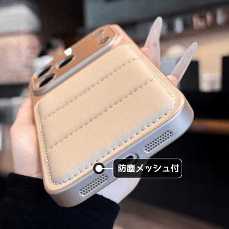 ダウンっぽ iPhone17pro/17promaxケース カメラコントロールカバー付 iPhone16Pro/15/14シリーズカバー 耐衝撃 レンズカバー付[M6005]