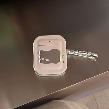 Airpods 4(第四世代)ケース 鏡付き豚  めっちゃ可愛い AirpodsPro2/Pro1カバー  エアポッズ3/2 カラビナ付き ギフトに最適[M4688]