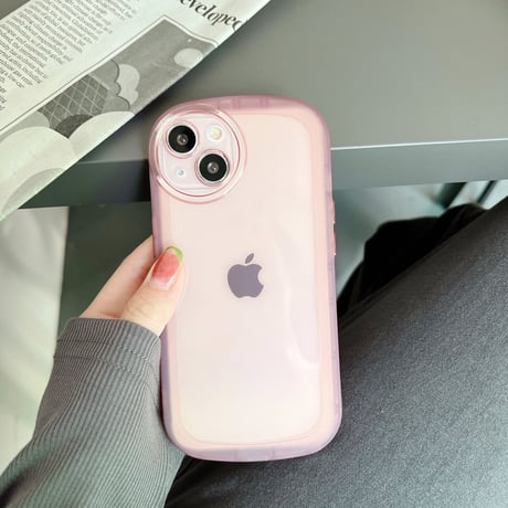シンプル透明 iphone14/13ケース  耐衝撃枠 iphone12/11カバー   高級感 可愛い円形カメラレンズ枠 [M1933]