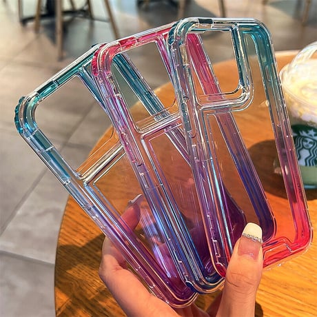 耐衝撃おしゃれ アイフォン14Plus/14proカバー グラデーションカラー iphone13/12pro/11ケース 黄ばまない  頑丈 耐久性あり[M2223]