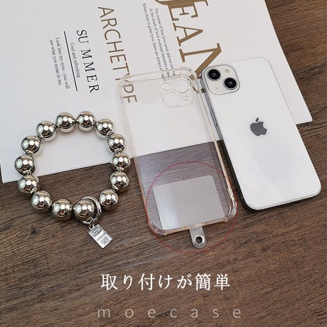 メッキ玉 スマホストラップ シルバーカラー お洒落  高品質 装着がやすい ギフトにおすすめ[M2719]
