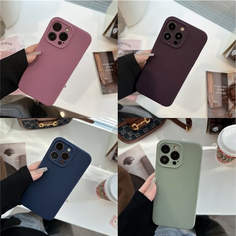高品質シリコン iPhone15/15proケース 保護力強い iPhone14/13/12proカバー 耐久性あり シンプルコーデ 高級感[M3894]