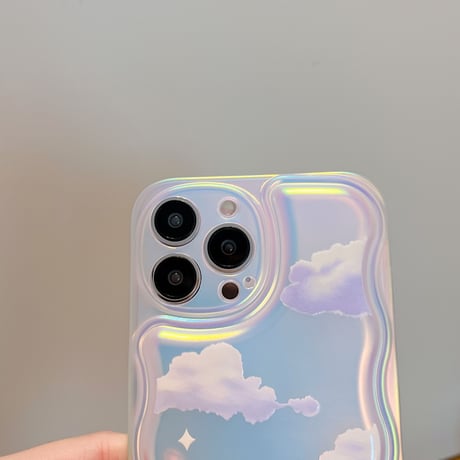 曇り空 iphone14/13proケース 光る アイフォン12/11promaxカバー  オシャレ  頑丈 光によって変色[M2073]
