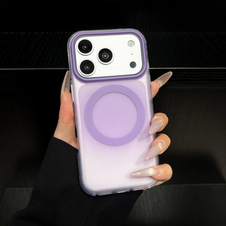 薄型軽量 iPhone17Pro/17ケース  MagSafe対応 指紋防止 アイフォン16ProMax/15pro/14カバー グラデーションカラー [M6469]
