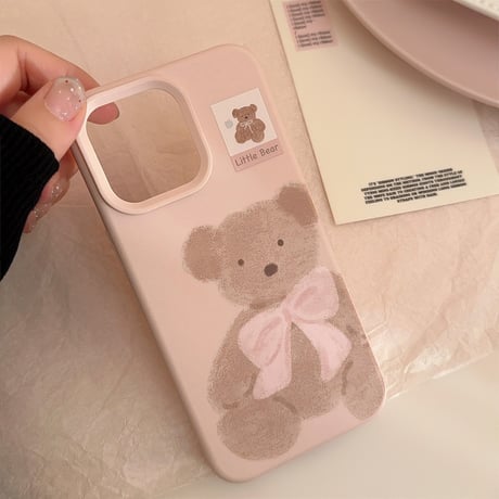 熊ちゃん iPhone16/16proケース シリコン アイフォン15pro/14/13pro/12ケース 可愛い[M4650]