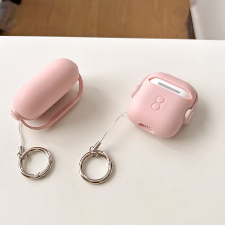 スタンド付 Airpods4カバー ピンク豚 AirpodsPro2ケース airpods3/2カバー  リング付 可愛い 頑丈人気 [M5289]