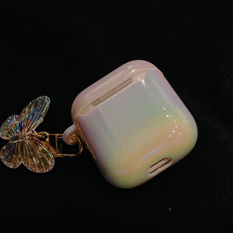 リボン 蝶 AirPodsPro2ケース グラデーション カラー キラキラ  airpods3/2カバー 光る  お揃い ギフトにおすすめ[M2548]