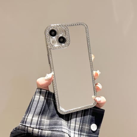 ダイヤ 鏡 iPhone16Pro/16ケース 大人可愛い iPhone15pro/14/13/12カバー キラキラ ギフトに最適 [M4707]