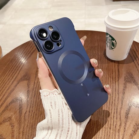 MagSafe対応フチなし iphone15Pro/15Promaxケース 指紋防止 高級感iPhone14Pro/13/12Promaxケース 耐久性 持ち運びやすい[M3801]