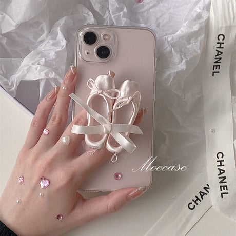 バレエシューズグリップ iPhone14/15ケース 高品質 セレブ愛用 iPhone13mini/12/11カバー お洒落 かわいいクリアカバー トレンド 人気[M2781]