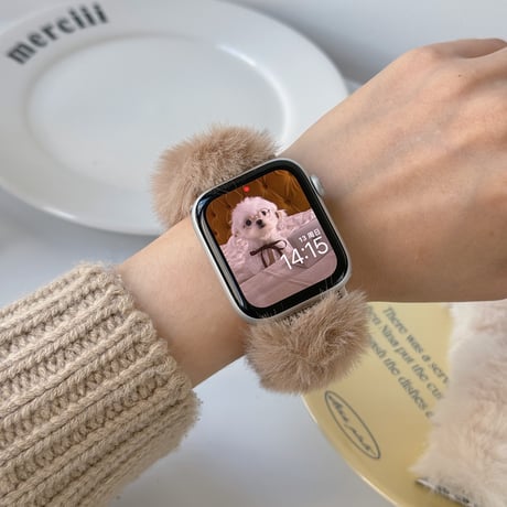 ふもふも AppleWatch Serise 10バンド 秋冬ファッション アップルウォッチベルト Ultra2/1/SE/Series9/8/7/6/5/4/3/2/1 柔らかい[M4755]