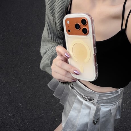 グラデーションカラーiPhone17/17Proケース MagSafe対応 iPhone17ProMax/Air/16/15promaxケース オシャレ 丈夫 [M5906]