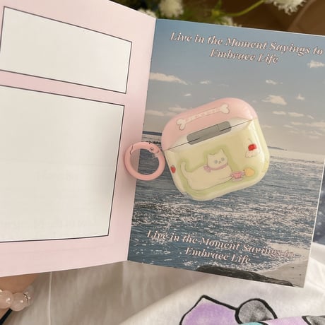 猫ちゃん Airpods4ケース 可愛い パステルカラー AirpodsPro2ケース airpods3/2カバー リング付き 女子力高い[M5362]