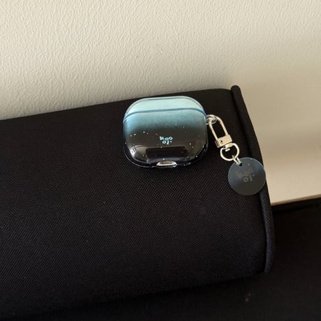 グラデーションブルー Airpods Pro3ケース 光沢感 Airpods4/3カバー pro2/pro1 リング/キーホルダー  オシャレ[M6206]