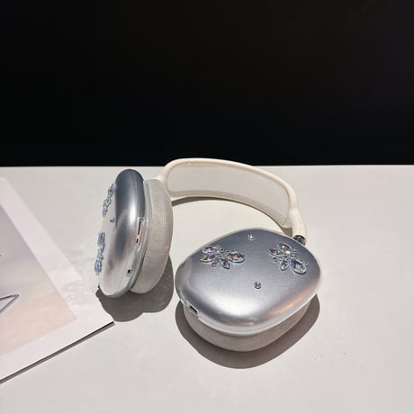 ダイヤ蝶/星 AirPodsMax1/2ケース めっちゃ可愛いクリア エアーポッズ マックス専用カバー 軽量頑丈 ギフトに最適[M5230]
