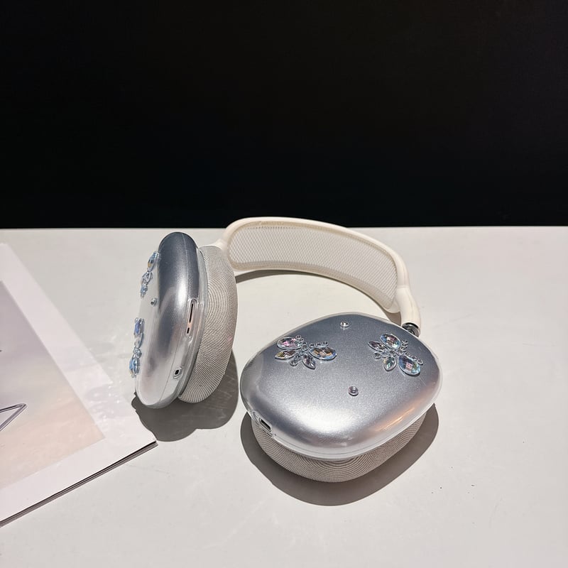 ダイヤ蝶/星 AirPodsMax1/2ケース めっちゃ可愛いクリア エアーポッズ