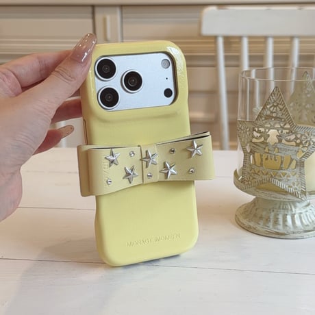 リボンスタンド付 iPhone17Pro/17ケース  レザー製 アイフォン16ProMax/15pro/14カバー  高級感 耐久性ある [M6477]