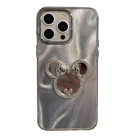 ダイヤミラー付 iPhone16/16Proカバー ジュエリーストラップ キラキラ iPhone15/14/13proケース おしゃれ かわいい [M4646]