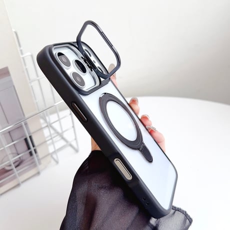 高機能高級感 iPhone17pro/16promaxケース MagSafeリングスタンドiphone15/14promax/13/12proカバー 耐衝撃 黄ばまない[M4058]