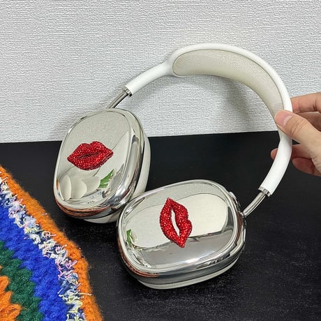 ジュエリー唇 AirPodsMaxケース 光沢感メッキ エアーポッズ マックス専用カバー かわいい おしゃれ ギフトにおすすめ[M4867]