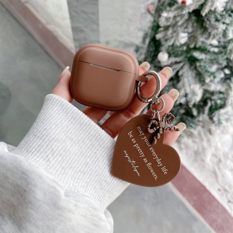 シリコン Airpods4ケース ハートホルダー付 Airpodspro2カバー Airpods3/2 指紋防止 可愛い 充電口カバー[M4967]