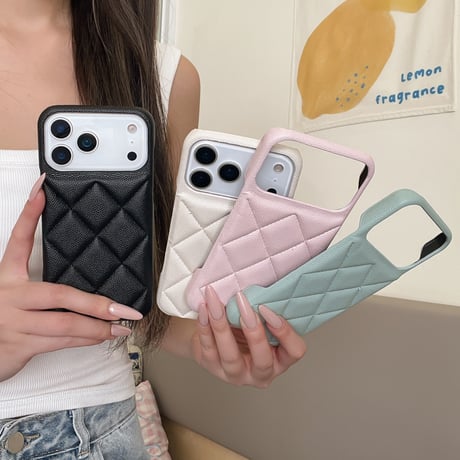 キルティングレザー iPhone17/17Proケース おしゃれ 高級感 iPhone17ProMax/Airケース セレブ愛用 [M5715]