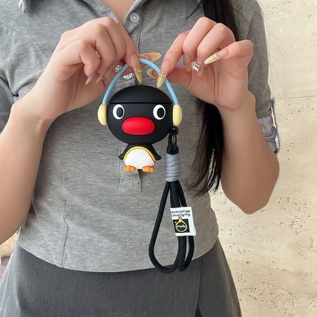 ペンギン Airpods4ケース ストラップ付 AirpodsPro2ケース エアーポッズ3/2 頑丈 かわいい ギフトにおすすめ[M5621]