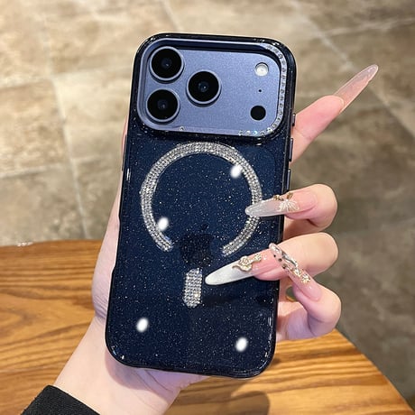 きらめくビジュー iPhone17Pro/17ケース MagSafe対応  iPhone17ProMax/16Pro/15ケース 大人ガーリー 上品 高級感たっぷり [M5862]