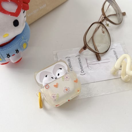 韓国っぽい Airpods4ケース 花柄 AirpodsPro2ケース エアーポッズ3/2 かわいい ギフトにおすすめ[M5559]