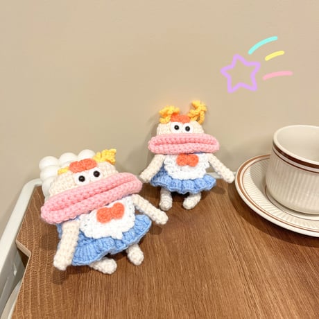 ニットgirl AirpodsPro2ケース かわいいぬいぐるみ airpods3/2/1保護カバー キュート 人気 ギフトにおすすめ[M3331]