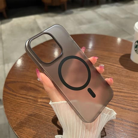 マグセーフ対応 iPhone14/14proケース マット 指紋付かない アイフォン13/12proカバー  シンプル 半透明  お揃い[M3231]