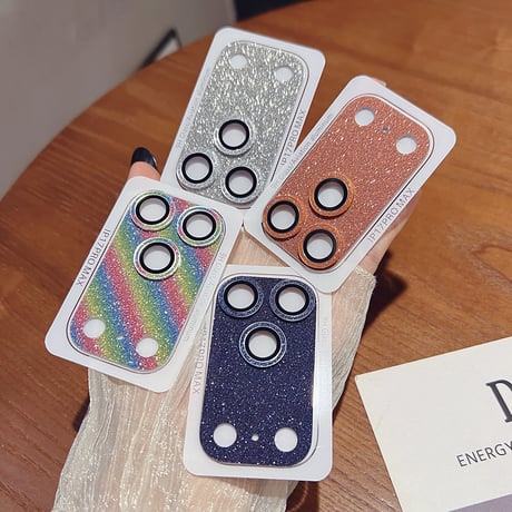 キラキララメレンズカバー iPhone17ProMax/17Pro 17/16/15proカメラレンズフィルム  輝く 保護力強い 美しい 頑丈 [M5771]