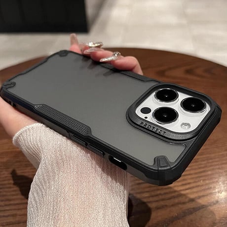 耐衝撃 iPhone15Pro/15ProMaxケース 指紋防止 滑り止め加工 iPhone14/13/12proカバー カッコイイ[M3530]