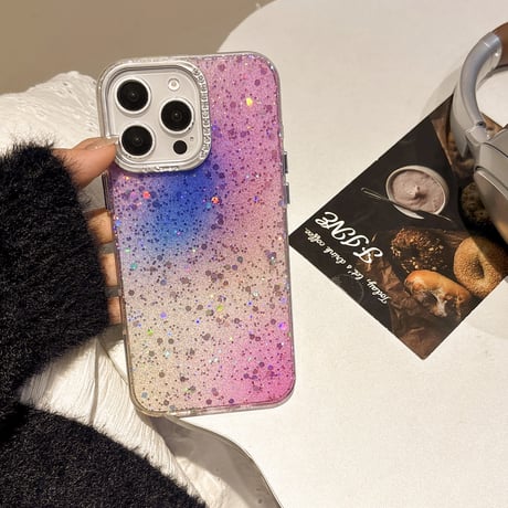 春におすすめ iPhone16pro/16ケース キラキララメ ジュエリー iPhone15Pro/13/14カバー グラデーションカラー 可愛い [M5091]