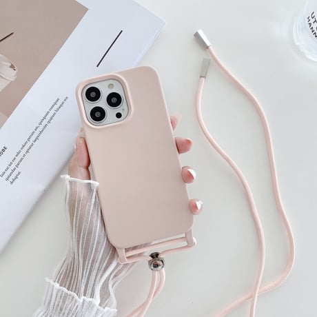 肩掛けストラップ付 iphone14pro/14Plusケース シンプル シリコンアイフォン13mini/12カバー 頑丈 お揃い 男女向け[M2135]