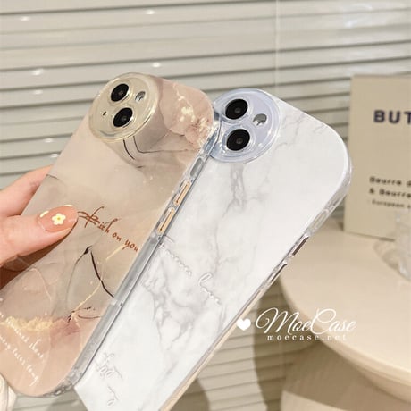 大理石調 iphone14/13proケース 頑丈耐衝撃 アイフォン12プロ/11カバー 高級感ぼかし 淡色 全面保護 お揃い[M3031]