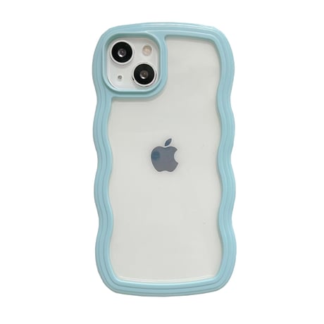 【iPhone16対応】波デザインの枠 iphone15/14/13/12promaxケース  耐衝撃 クリア iphone11/XSMAXカバー  頑丈 耐久性 人気品[M1732]