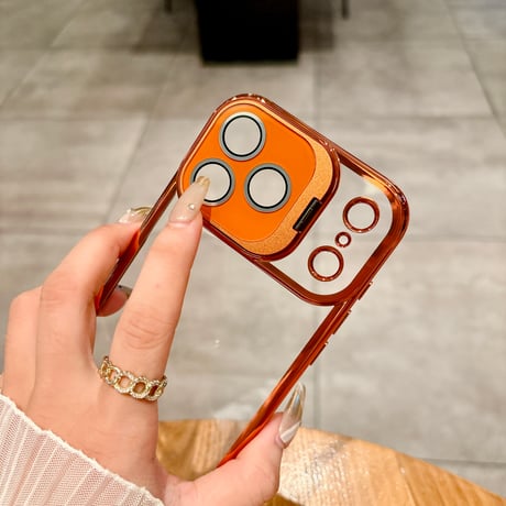 スタンド機能カメラカバー iPhone17ProMax/17ケース 高透明メタル iPhone17pro/16promaxカバー 黄ばまない シンプル [M5699]