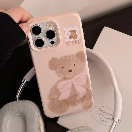 熊ちゃん iPhone16/16proケース シリコン アイフォン15pro/14/13pro/12ケース 可愛い[M4650]