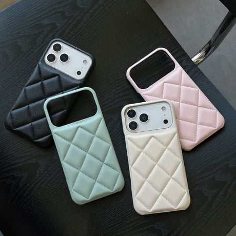 キルティングレザー iPhone17/17Proケース おしゃれ 高級感 iPhone17ProMax/Airケース セレブ愛用 [M5715]