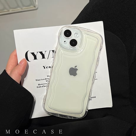 クリア iPhone17e/17Pro/16/15proケース  うねうね シンプル風 アイフォン14pro/13/12/11カバー 落下防止 定番 使いやすい [M2775]