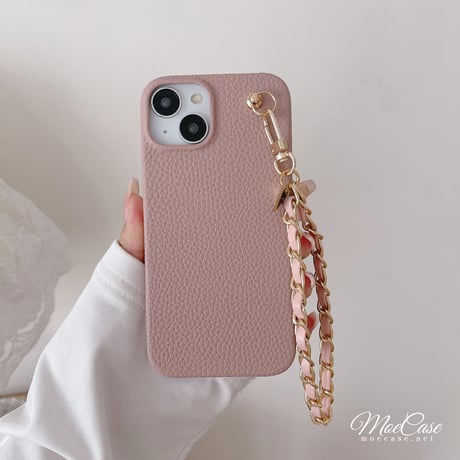 有名人愛用 iPhone14/15ケース 高級感レザー アイフォン13/12/11proカバー ストラップ付 シック トレンド [M2907]
