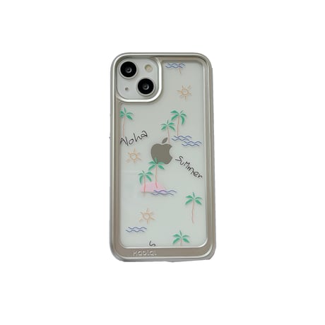 メッキクリアiPhoneケース 花柄 iPhone15/15pro/14/13/12カバー 黄ばまない 高品質 指紋防止[M4360]