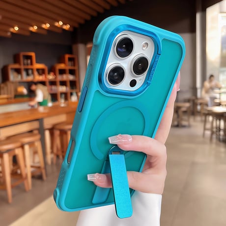 スタンド付 iPhone17Pro/16promaxケース 指紋防止耐衝撃 iPhone15Pro/14promaxカバー Magsafe充電 [M5534]